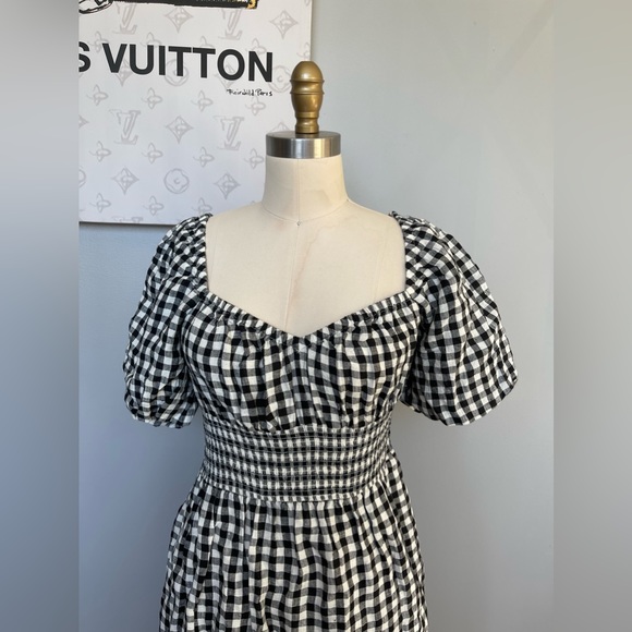 J.Crew Midi dress with black and white flannel pattern XS with tags - Picture 3 of 6
